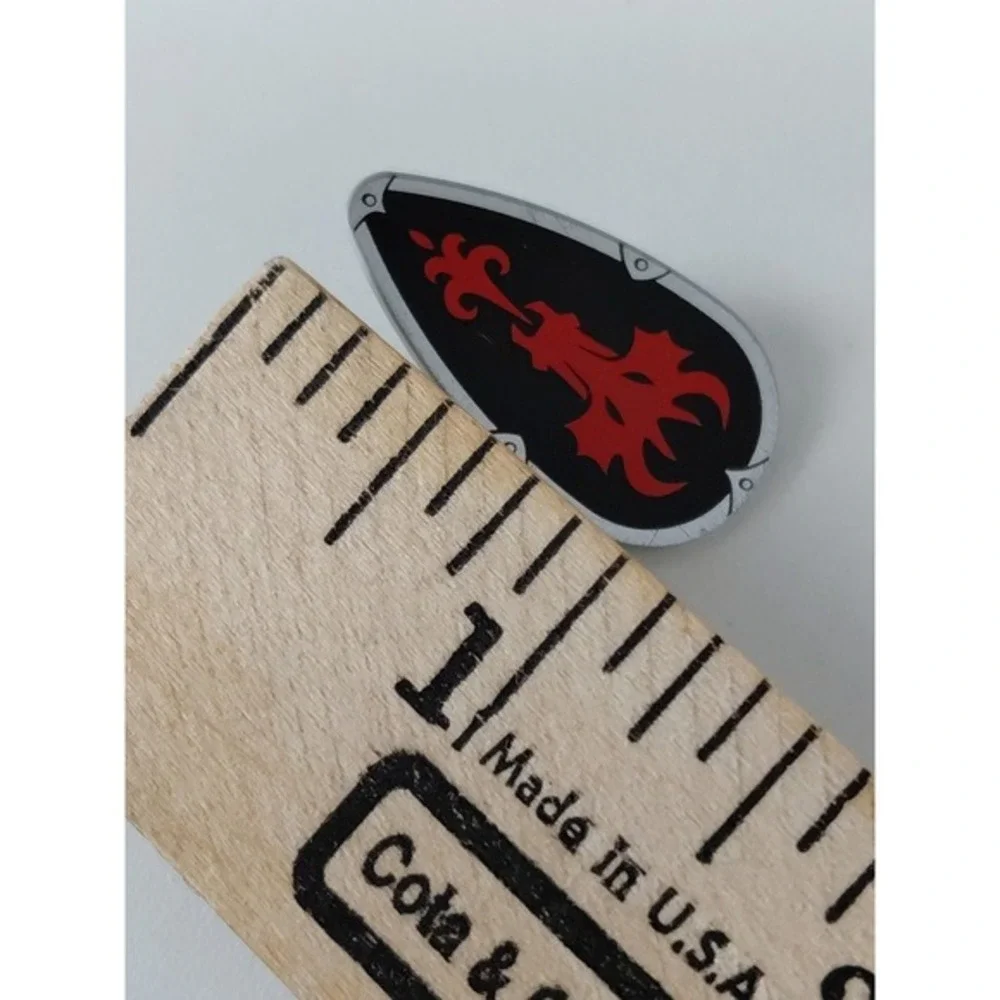 LEGO Minifig Shield Ovoid w/ Red Fire Breathing Dragon Head Black Background‎